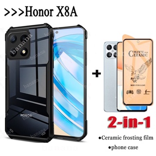2in1 Honor X8A X 8A X8 A เคสโทรศัพท์อะคริลิค + ฟิล์มเซรามิกฝ้า