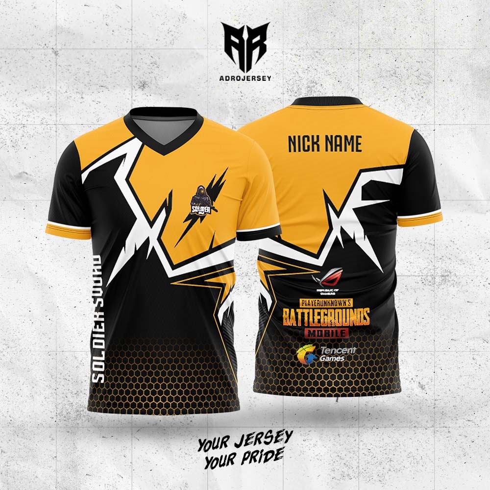 เสื้อกีฬาแขนสั้น ลายทีม Bisa Mobile Legends FF Free Fire PUBG ระบาย