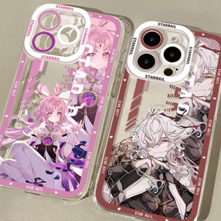 เคสโทรศัพท์ซิลิโคน TPU ใส แบบนิ่ม ลาย Honkai Star Rail Himeko Fu Xuan กันกระแทก สําหรับ iPhone 14 11 13 12 Pro Max XS XR X 8 7 6S Plus Mini Jing Yuan