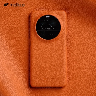Melkco เคสโทรศัพท์หนังวัว กันลื่น สีพื้น หรูหรา สําหรับ OPPO Find X6 Pro