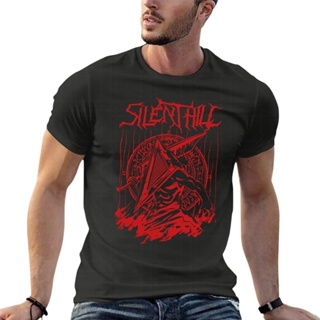  พิมพ์ลาย เสื้อยืดผ้าฝ้ายพรีเมี่ยม ใหม่ เสื้อยืดแขนสั้น พิมพ์ลายพีระมิด Silent Red Thing Silent Hill วงเฮวี่เมทัล แฟชั่น