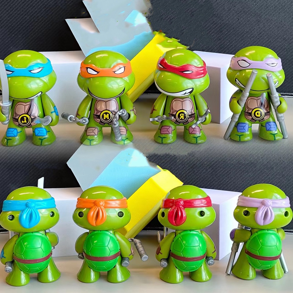 โมเดลฟิกเกอร์-pvc-รูปการ์ตูนอนิเมะนินจาเต่า-เต่านินจา-raphael-donatello-4-ชิ้น