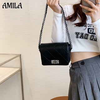 AMILA กระเป๋าใต้วงแขนผู้หญิงทรงสี่เหลี่ยม ช่องใหม่ในกระเป๋าสะพาย แฟชั่นย้อนยุค การออกแบบขั้นสูง