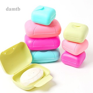 Dtb กล่องพลาสติกใส่สบู่ ขนาดเล็ก แบบพกพา พร้อมฝาปิด สีแคนดี้ สําหรับห้องน้ํา ท่องเที่ยว 1 ชิ้น