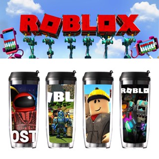 Roblox แก้วน้ําพลาสติก แบบสองชั้น มีฉนวนกันความร้อน พร้อมหลอดดูด สําหรับเด็กนักเรียน