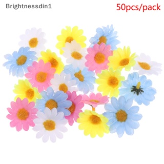 [Brightnessdin1] ดอกเดซี่ประดิษฐ์ ผ้าไหม ขนาดเล็ก สําหรับตกแต่งงานแต่งงาน ปาร์ตี้ บูติก 50 ชิ้น