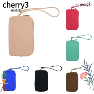 Cherry3 กระเป๋าเก็บเหรียญ ซิลิโคน ทรงสี่เหลี่ยมผืนผ้า กันน้ํา ประหยัดพื้นที่ สําหรับผู้หญิง