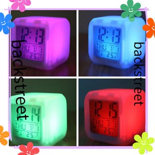 Backstreet นาฬิกาปลุกดิจิทัล LED เปลี่ยนสีได้ 7 สี