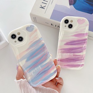 เคสโทรศัพท์มือถือนิ่ม ขอบโค้ง ลายหัวใจ 3D สีแคนดี้ ไล่โทนสี สําหรับ iPhone 14 13 12 11 Pro Max SE2020 X XR XS Max 6 7 8 Plus 7+ 8+