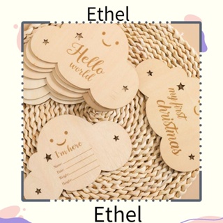 Ethel1 การ์ดไม้ รูปก้อนเมฆ สําหรับเด็กทารกแรกเกิด 8 ชิ้น