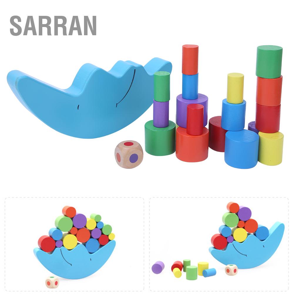 sarran-เด็กก่อนวัยเรียนของเล่นไม้น่ารักดวงจันทร์สมดุลบล็อกเด็กของเล่นเด็กเกม