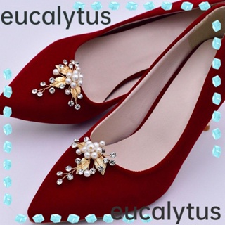 Eucalytus1 เครื่องประดับ เข็มกลัด รูปรองเท้าส้นสูง ประดับไข่มุก พลอยเทียม แฮนด์เมด สําหรับผู้หญิง
