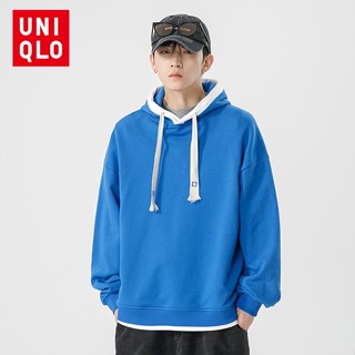 Uni..qlo [M-3XL] ใหม่ เสื้อกันหนาวลําลอง มีฮู้ด ทรงหลวม ใส่สบาย เป็นมิตรกับผิว แฟชั่นสําหรับผู้ชาย 2023