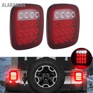 ALABAMAR 16LED ย้อนกลับไฟสีคู่สีแดงสีขาวด้านข้างโคมไฟ SquareShape Fit สำหรับ Jeep Wrangler JK CJ YJ 19762006