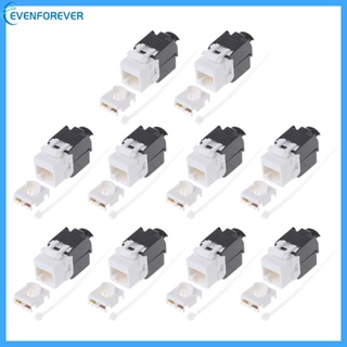 อะแดปเตอร์แจ็คเชื่อมต่อ EV RJ45 Cat6 UTP Keystone Female 10 ชิ้น