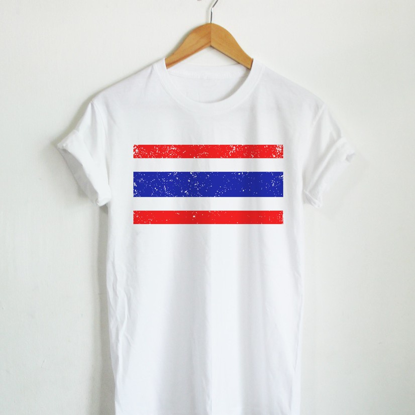 เสื้อยืดลาย-ธงชาติไทย-ประเทศไทย-thailand-flag-เสื้อยืดสกรีน-แขนสั้น-คอกลม