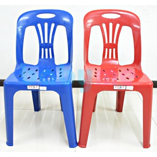 เก้าอี้พลาสติกมีพนักพิง ราคาถูก ใช้สำหรับนั่งทานข้าว นั่งเล่น มียางกันลื่น สามารถรองรับน้ำหนักได้มาก ✅มี2สีให้เลือก✅