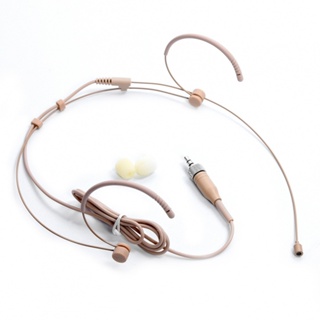 Beige XLR 3Pin 4Pin 3.5mm  Headworn Headset Head-mounted Microphone Double Earho