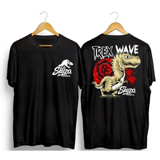 【ใหม่】เสื้อยืด พิมพ์ลาย T-rex Wave x Skyzo