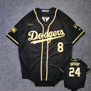 เสื้อเบสบอล เสื้อคาร์ดิแกน แขนห้าส่วน ปักลาย Dodgers สไตล์ฮิปฮอป เรโทร พลัสไซซ์ สําหรับผู้ชาย