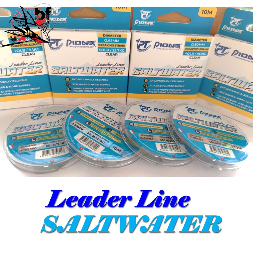 สายช็อคหลีดpioneer-saltwater-leader-line-ขนาด10m-สายสีใส