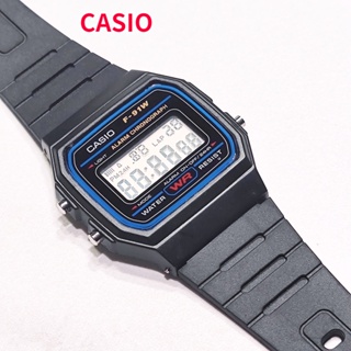 Casio F-91W นาฬิกาข้อมือดิจิทัล LED ทรงสี่เหลี่ยมผืนผ้า กันน้ํา เรืองแสง สําหรับผู้ชาย