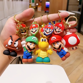 พวงกุญแจ PVC รูปการ์ตูนอนิเมะ Super Mario Bros Yoshi Louis Mushroom 15 สไตล์ ของเล่นสําหรับเด็ก