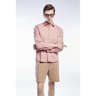 ESP เสื้อเชิ้ตแต่งกระเป๋าข้างเดียว ผู้ชาย สีชมพู | One Pocket Standard Fit Shirt | 3733