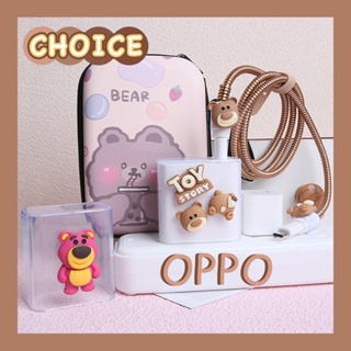 เคสที่ชาร์จ USB เป็น Type c ลายการ์ตูนหมีสตรอเบอร์รี่น่ารัก สําหรับ OPPO 30W