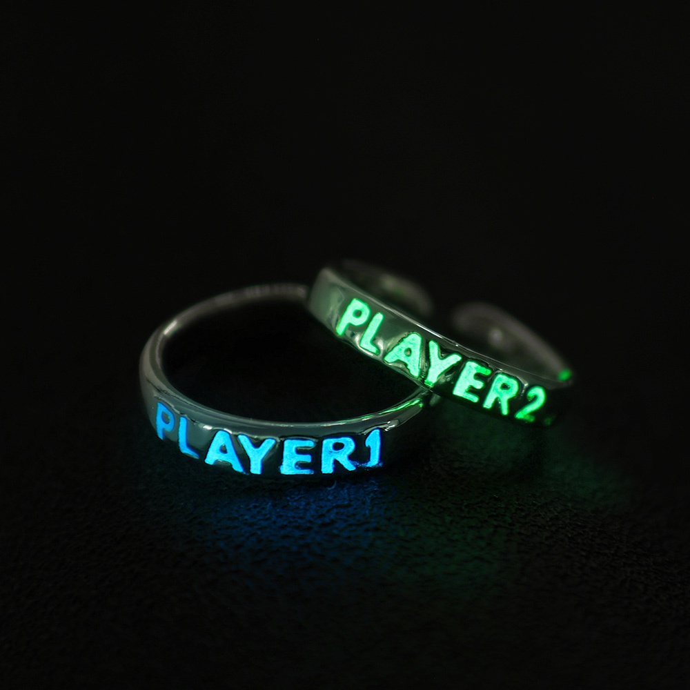 ifyou-heart-player-แหวนคู่รัก-เรืองแสง-ดาว-เรียบง่าย-สีเงิน-ผู้หญิง-ผู้ชาย-แหวนเครื่องประดับ-อุปกรณ์เสริม