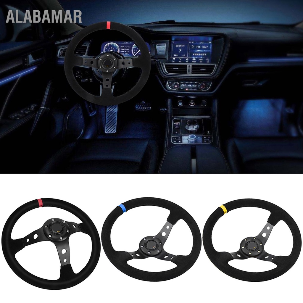 alabamar-universal-35-ซม-14-นิ้ว-6-bolts-auto-car-racing-พวงมาลัยพร้อมแตร