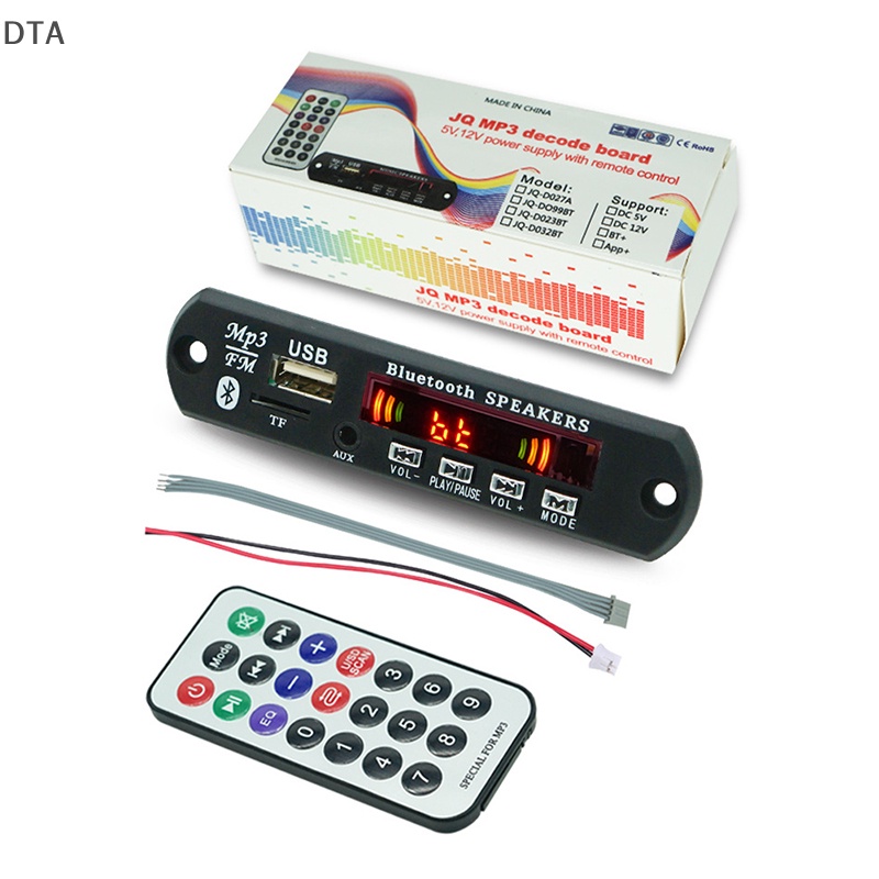 dta-บอร์ดถอดรหัส-เครื่องเล่น-mp3-บลูทูธ-5-0-9v-12v-mp3-wma-usb-tf-วิทยุ-fm-หน้าจอสี-พร้อมรีโมตคอนโทรล-สําหรับรถยนต์