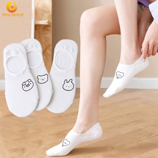 [Better For You] ถุงเท้าข้อสั้น แบบบาง ระบายอากาศ ดูดซับเหงื่อได้ดี ลายการ์ตูนน่ารัก สีขาว แฟชั่นฤดูร้อน สําหรับเด็กผู้หญิง
