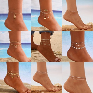 สร้อยข้อเท้า ประดับคริสตัล รูปผีเสื้อ สามารถปรับได้ เหมาะกับเดินชายหาด ปาร์ตี้ สําหรับผู้หญิง
