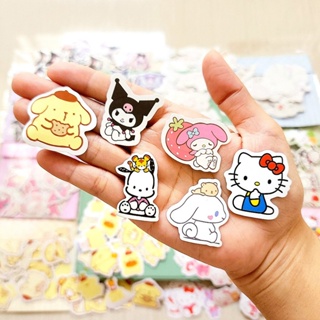 สติ๊กเกอร์ (100ชิ้น) ลาย Sanrio คิตตี้ มายเมโลดี้ คุโรมิ ชินนาม่อนโรล ปอมปอมปูริน Kitty My Melody Kuromi Pompompurin ...