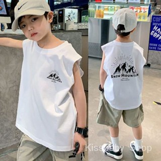 เสื้อยืดแขนสั้น ผ้าฝ้าย แบบบาง ขนาดเล็ก สไตล์เกาหลี แฟชั่นฤดูร้อน สําหรับเด็กผู้ชาย