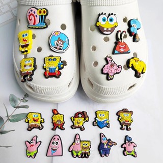 การ์ตูน SpongeBob Jibbitz Charm Crab อะนิเมะ Jibits Crocs หอยทาก รองเท้า Charms Patrick Star Crocs Jibbits Pins สําหรับผู้หญิง อุปกรณ์เสริมตกแต่งรองเท้า