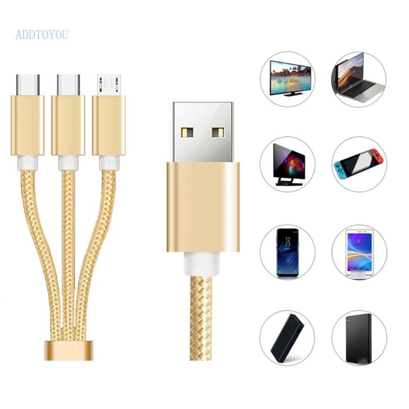 3c-สายชาร์จไนล่อนถัก-3-in-1-หลายพอร์ต-usb-ชาร์จเร็ว-พร้อม-type-c-microusb-conne