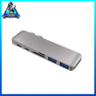 [Ready] Aluminum Usb C Hub 6 In 1 Type Adapter Dongle For Macbook Pro [F/5]