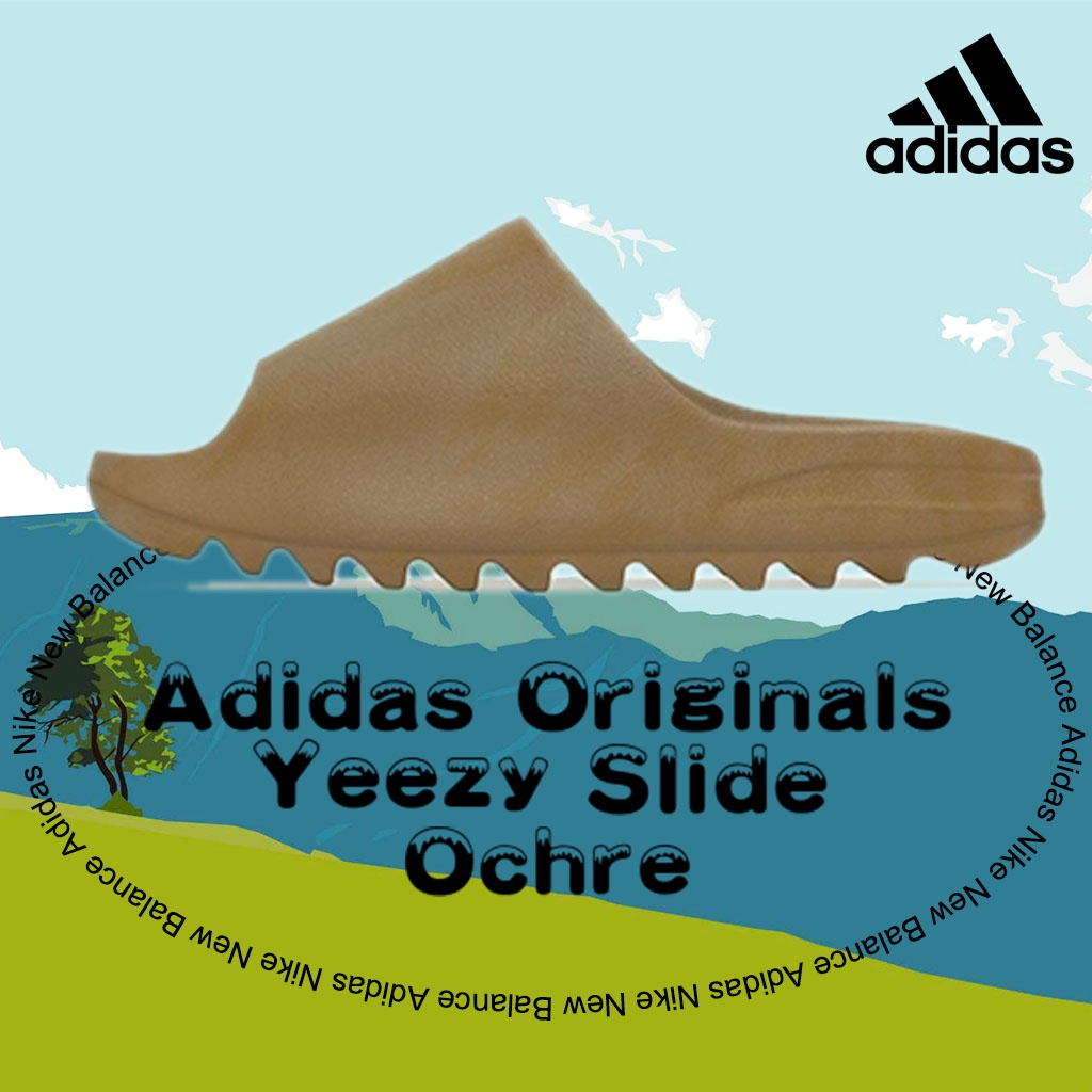 ของแท้-100-adidas-originals-yeezy-slide-ochre-ป้องกันการลื่นไถล-รองเท้าแตะ-รองเท้าแตะกีฬา