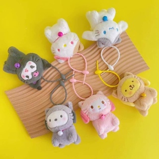 พวงกุญแจตุ๊กตาชุดน้องแมว Sanrio Character  มาใหม่ งานน่ารัก ขนาดประมาณ 10 cm.