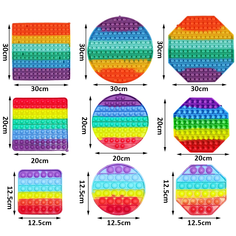 รุ้งของเล่นผ่อนคลายคลายเครียดที่บีบคลายเครียดปุ่มกดซิลิโคนใน-ผู้ใหญ่ผู้ใหญ่push-toy-เด็กสมาธิสั้นผ่