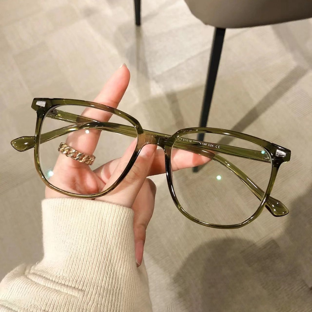 แว่นตาแฟชั่นเกาหลี-spec-กรอบแว่นใส-พลาสติก-แก้ว-cermin-mata-ป้องกันแสงสีฟ้า