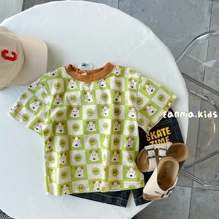 พร้อมส่ง ลดกระหน่ํา เสื้อยืดแขนสั้น ผ้าฝ้ายแท้ พิมพ์ลาย Mickey Dingdang สไตล์เกาหลี ญี่ปุ่น แฟชั่นฤดูร้อน สําหรับเด็กผู้ชาย 2023