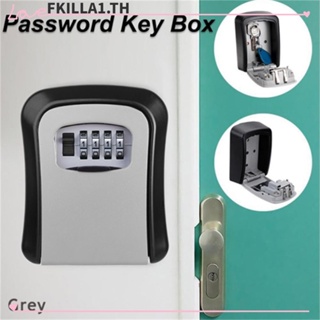 Faccfki กล่องเก็บกุญแจ 4 หลัก แบบใส่รหัสผ่าน ติดผนัง