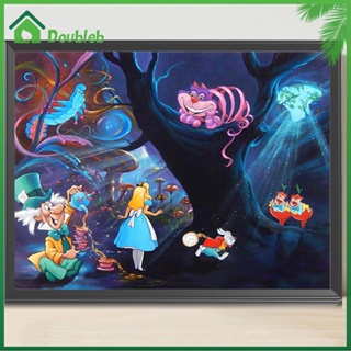 【Doub X ✮】ภาพวาดปักเพชร ทรงกลม ลาย Alice in Wonderland 5D DIY สําหรับตกแต่งบ้าน ✮