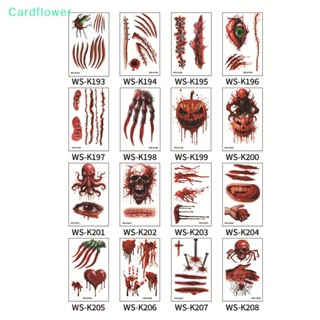 &lt;Cardflower&gt; สติกเกอร์รอยสัก ลายซอมบี้ รอยแผลเป็น กันน้ํา 3D พร้อมหลอกเลือดปลอม ขนาดเล็ก สําหรับติดตกแต่งปาร์ตี้ฮาโลวีน