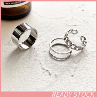 Cx 3 ชิ้น แหวนผู้หญิง เรขาคณิต เปิด ปรับได้ เครื่องประดับ สไตล์เกาหลี พื้นผิวเรียบ แหวนนิ้ว ของขวัญวันเกิด