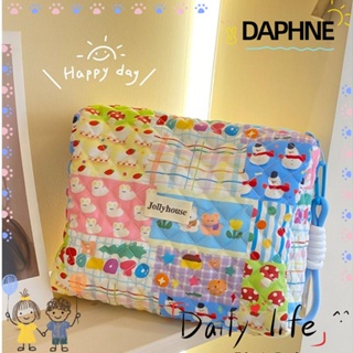 Daphne กระเป๋าดินสอ กระเป๋าเครื่องสําอาง ผ้าฝ้าย ลายการ์ตูนน่ารัก จุของได้เยอะ สําหรับผู้หญิง