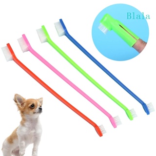 Blala ชุดแปรงสีฟัน แบบสองหัว พร้อมแปรงสีฟัน 2 นิ้ว สําหรับสัตว์เลี้ยง สุนัข